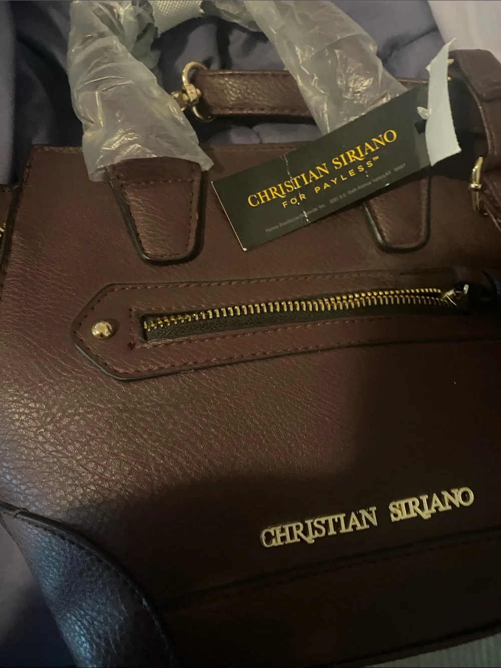 Christian Siriano maroon Leather Satchel
